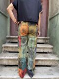 Unisex Nepal Patchwork Pantolon, Salaş Pantolon, Rahat Pantolon, Festival Kıyafet