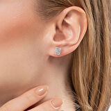 0,42 Karat Baget Pırlanta Küpe 