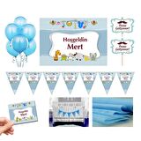 Hastane Bebek Odası Süsleme Seti Bebek Odası Hoşgeldin Süsleri Kapı Süsü Mavi