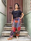  Unisex Nepal Patchwork Pantolon, Salaş Pantolon, Rahat Pantolon, Renkli Şalvar