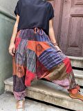  Unisex Nepal Patchwork Pantolon, Salaş Pantolon, Rahat Pantolon, Renkli Şalvar