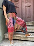 Unisex Nepal Patchwork Pantolon, Salaş Pantolon, Rahat Pantolon, Renkli Şalvar