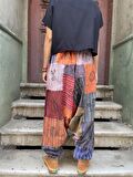 Unisex Nepal Patchwork Pantolon, Salaş Pantolon, Rahat Pantolon, Renkli Şalvar