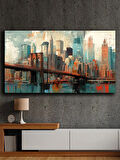 Soyut yağlı boya görünümlü  kanvas tablo 80x120 cm