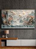 Soyut yağlı boya görünümlü  kanvas tablo 80x120 cm