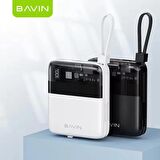 BAVIN PC009S Powerbank 22.5W Hızlı Şarj 10000mah Taşınabilir IOS ve Type-C Kablolu Şarj Cihazı
