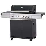 Gazlı Barbekü Mangal 4+1 Brülörlü Döküm Izgaralı 136x54x115 cm 