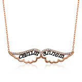 925 Ayar Gümüş Melek Canım Annem Kadın Gümüş Kolye