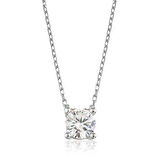 925 Ayar Gümüş Tek Taş Kadın Gümüş Kolye