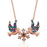 925 Ayar Gümüş Aşk Kuşları Kadın Gümüş Kolye