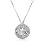 925 Ayar Gümüş Zirkon Taşlı İki Kalp Kadın Gümüş Kolye