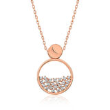 925 Ayar Gümüş Rose Çiğ Damlası Kadın Gümüş Kolye