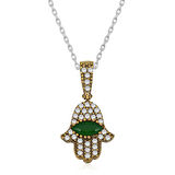 925 Ayar Gümüş Fatma Eli Otantik Kadın Gümüş Kolye