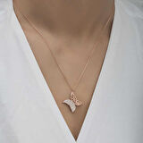 925 Ayar Gümüş Kelebek Kadın Gümüş Kolye