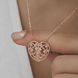 925 Ayar Gümüş Bombeli Kalp Kadın Gümüş Kolye