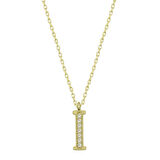 925 Ayar Gümüş Gold I Harfi Kadın Gümüş Kolye