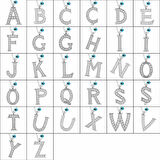 925 Ayar Gümüş Nazar Rodyum O Harfi Kadın Gümüş Kolye