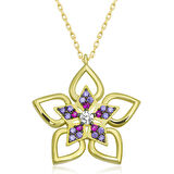 ​Gümüş Gold Çiçek Kadın Kolye