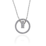 925 Ayar Gümüş İç İçe Geçmiş Halka Kadın Kolye