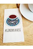 Sunum Peçetesi - Günün Kahvesi Yazılı Kahve Sunum Peçetesi