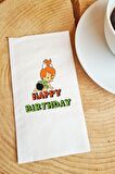 Sunum Peçetesi Çakıl Happy Birthday Kağıt Peçete