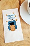 Sunum Peçetesi Kurabiye Canavarı Happy Birthday Kağıt Peçete