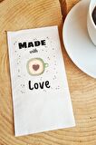 Sunum Peçetesi made with love yazılı kağıt peçete