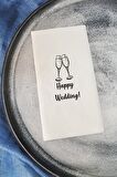 Sunum Peçetesi Happy Wedding Konuşan Kağıt Peçete