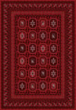 Bordo Afgan Desenli Dekoratif Kaymaz Taban Yıkanabilir Halı