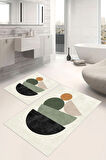 Dijital Baskı Art Serisi Kaymaz Taban 2li Set Banyo Paspası Klozet Takımı (50x60cm-60x100cm)