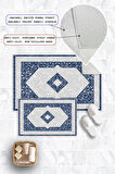 Dijital Baskı Klasik Kaymaz Taban 2li Set Banyo Paspası Klozet Takımı (50x60cm-60x100cm)