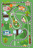 Dijital Baskılı Dekoratif Kaymaz Taban Yıkanabilir Trafik Parkı Temalı Modern Çocuk Halısı