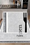 Dijital Baskılı Dekoratif Kaymaz Taban Yıkanabilir My Kitchen Desenli Halı Mutfak Halısı Yolluk Salon Halısı