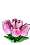 Yapay 10'lu Islak Lale Buketi 33 Cm Pembe