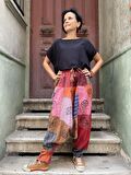 Unisex Nepal Patchwork Pantolon, Salaş Pantolon, Rahat Pantolon, Renkli Şalvar