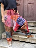 Unisex Nepal Patchwork Pantolon, Salaş Pantolon, Rahat Pantolon, Renkli Şalvar