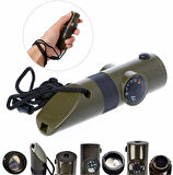 İzci Düdüğü - Avcı Düdüğü 7In1 Pusulalı Termometreli Survival Düdük