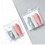 3Lü Seyahat Tipi - Kozmetik - Krem- Şampuan -Losyon Kutuları 60 Ml Kilitli Poşetli Etiketli