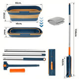 Lüks Katlanabilir Tekerli Kovalı Kendini Sıkabilen Mop – Ev Tavan Mutfak Zemin İçin Pratik Mop