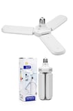 40W 3 Kanatlı Pervane LED Ampul 27 LED Tasarruflu E27 Ev Ampul 4000 Lümen Lamba LD03