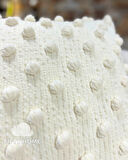 1 adet Puffy Peluş Kırlent kılıfı Krem Rengi 43x43 Cm El Örgüsü Kılıf 