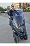MOTOCAM Piaggio MP3 530 Siperlik Ön Cam 2023-2025 Model 60cm Füme Renkli 4mm ORTA BOYLU