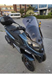 MOTOCAM Piaggio MP3 530 Siperlik Ön Cam 2023-2025 Model 60cm Füme Renkli 4mm ORTA BOYLU