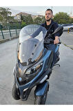 MOTOCAM Piaggio MP3 530 Siperlik Ön Cam 2023-2025 Model 60cm Şeffaf Renkli 4mm ORTA BOYLU