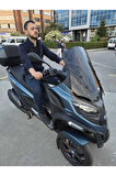 MOTOCAM Piaggio MP3 530 Siperlik Ön Cam 2023-2025 Model 60cm Siyah Renkli 4mm ORTA BOYLU