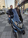 MOTOCAM Piaggio MP3 530 Siperlik Ön Cam 2023-2025 Model 72cm Siyah Renkli 4mm UZUN CAM
