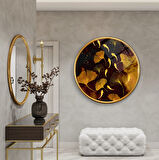Gold Tema Yuvarlak Cam Tablo | Hediyelik, Dekoratif, Ofis, Mutfak 