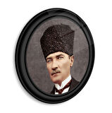 Atatürk Yuvarlak Cam Tablo | Hediyelik, Dekoratif, Ofis, Mutfak 