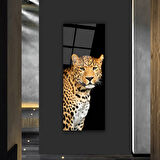 Leopar Panoramik Cam Tablo | Hediyelik, Dekoratif, Ofis, Mutfak 