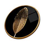 Gold Tüy Yuvarlak Cam Tablo | Hediyelik, Dekoratif, Ofis, Mutfak 